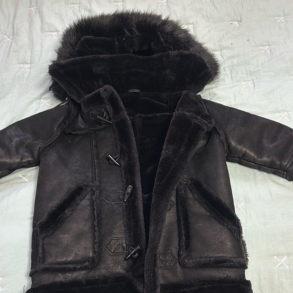 Jordan Craig Denali Shearling Jacket FUR KIDS SOFT BLACK BOYS GIRLS SIZE 7